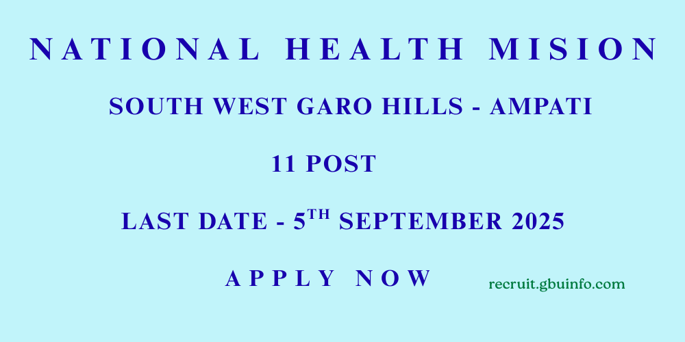 NHM South West Garo Hills Recruitment 2025