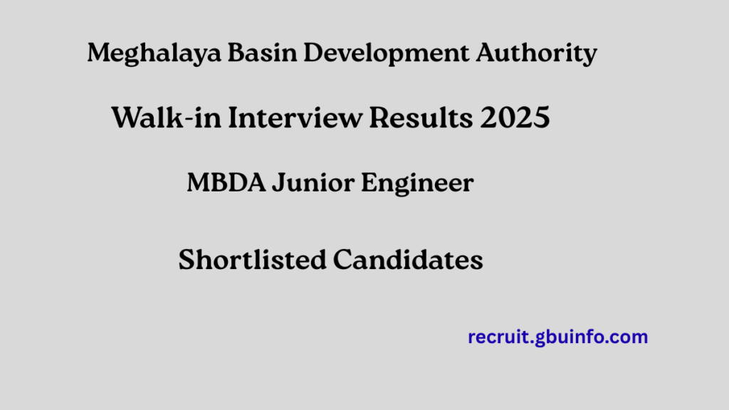 MBDA Junior Engineer Walk-in Interview Results 2025