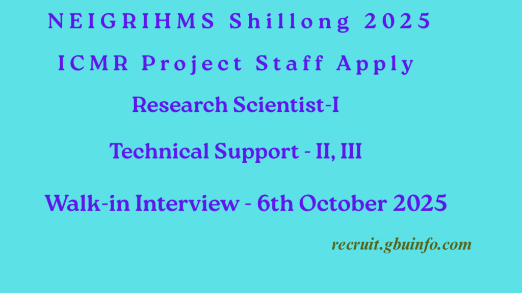 NEIGRIHMS Shillong Recruitment 2025
