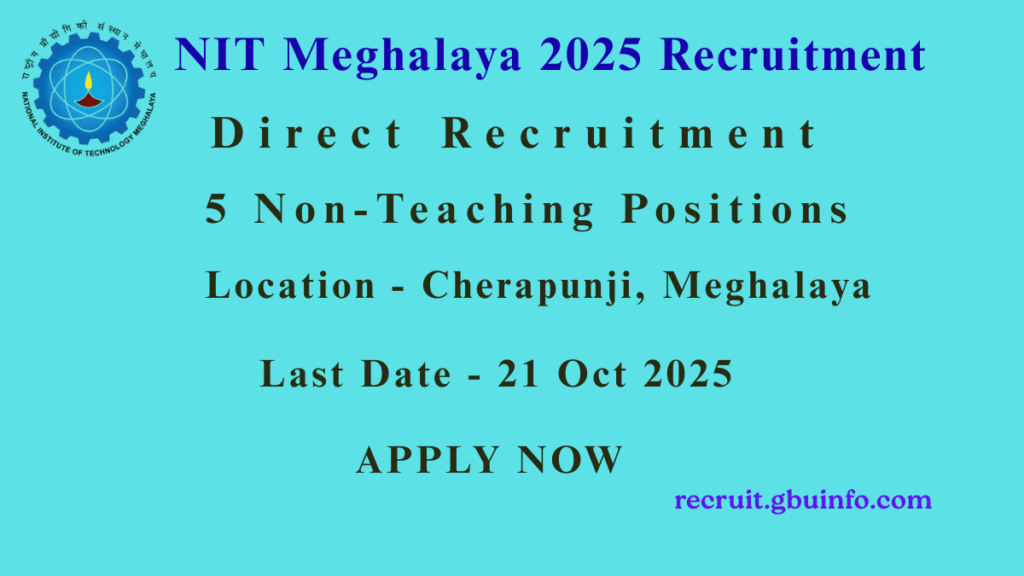 NIT Meghalaya 2025 Recruitment