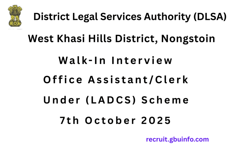 Nongstoin Recruitment 2025