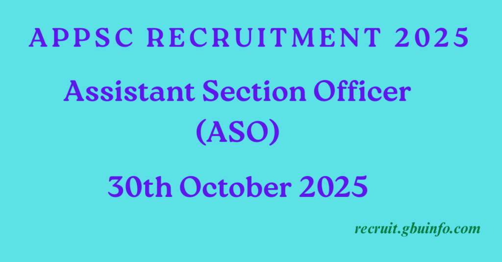 APPSC ASO Recruitment 2025