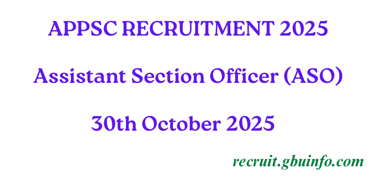 APPSC ASO Recruitment 2025
