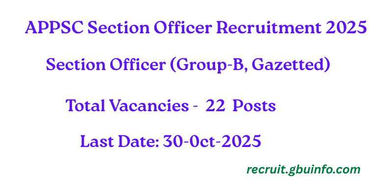 APPSC Section Officer Recruitment 2025