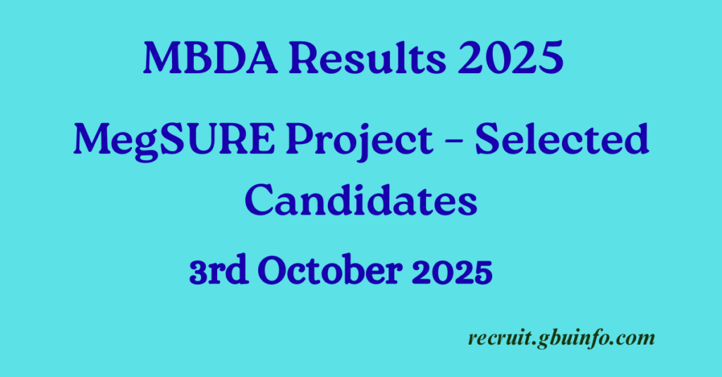 MBDA MegSURE 2025 Results Declared