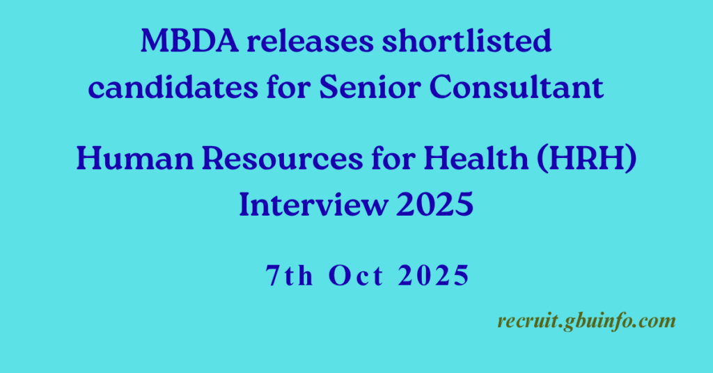MBDA Senior Consultant Interview List 2025