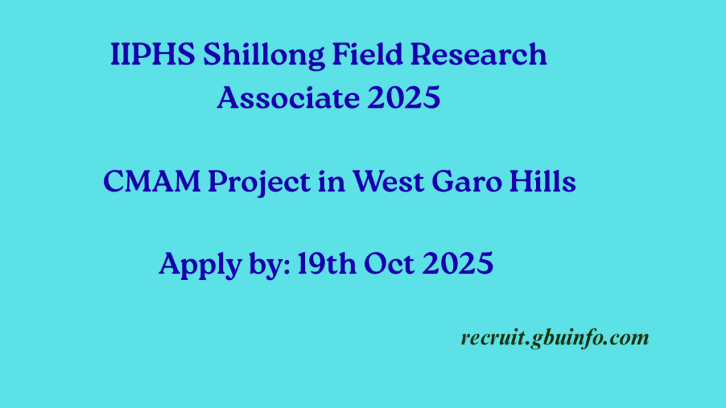 IIPHS Shillong Recruitment 2025