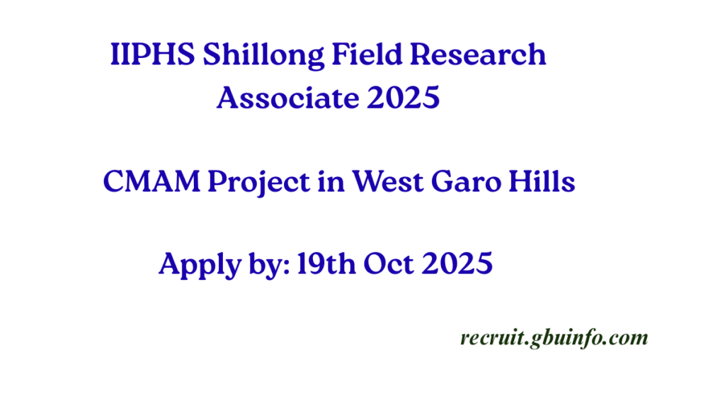 IIPHS Shillong Recruitment 2025