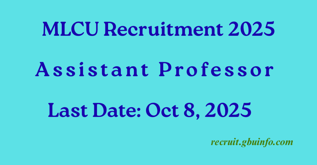 MLCU Recruitment 2025