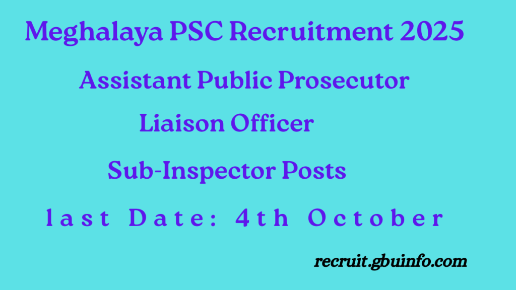 Meghalaya PSC Recruitment 2025