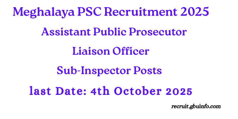 Meghalaya PSC Recruitment 2025