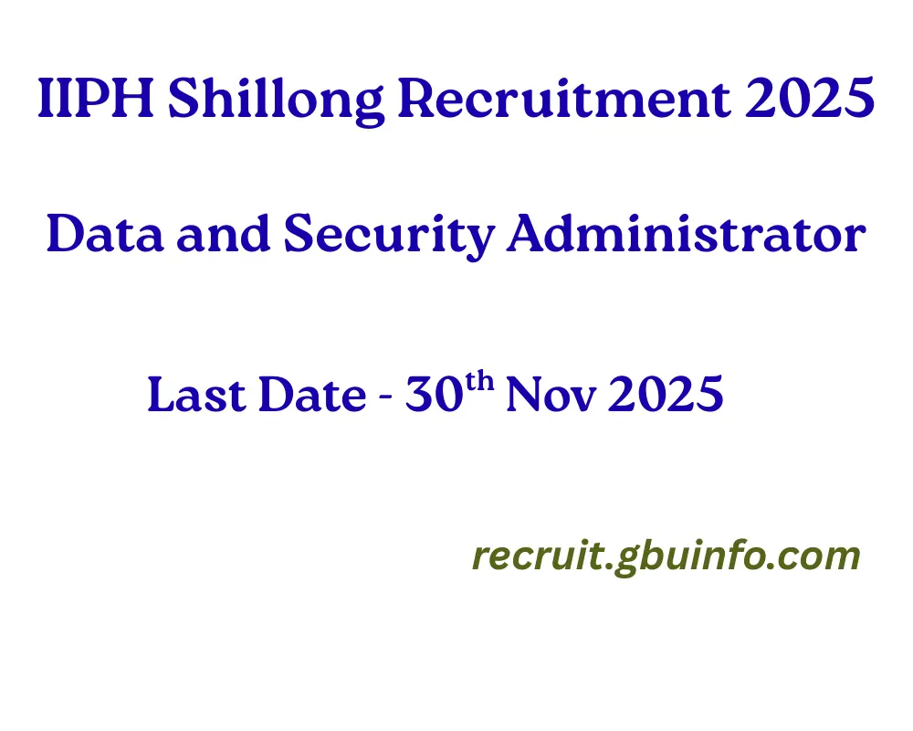 IIPH Shillong Recruitment 2025 – Indian Institute of Public Health Shillong job notification
