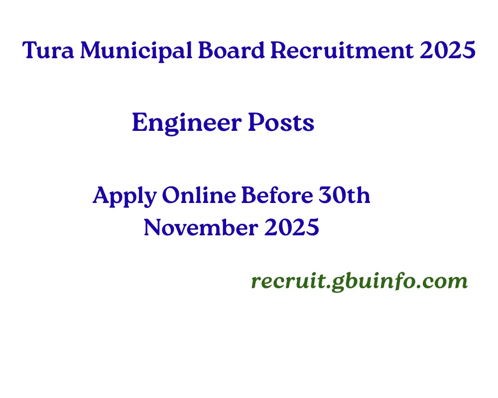 Tura Municipal Board Recruitment 2025 notification apply online in West Garo Hills Meghalaya