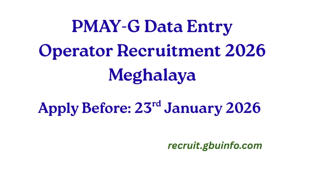 PMAY-G Data Entry Operator Recruitment 2026 Meghalaya