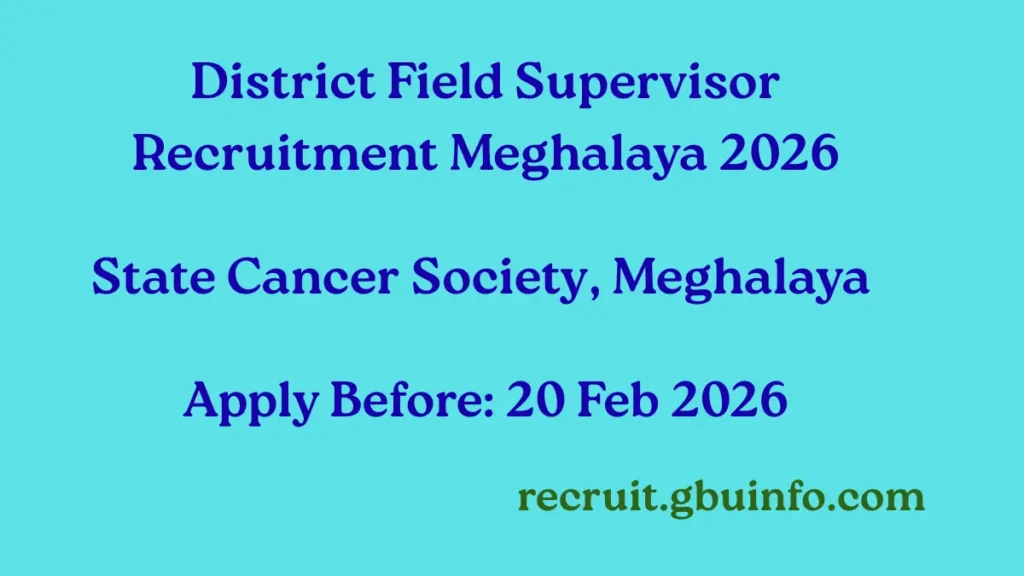 State Cancer Society of Meghalaya Recruitment 2026