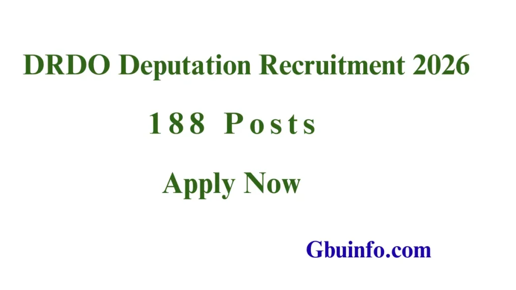 DRDO Deputation Jobs 2026 notification for 188 Administrative, Accounts and Private Secretary vacancies under Ministry of Defence