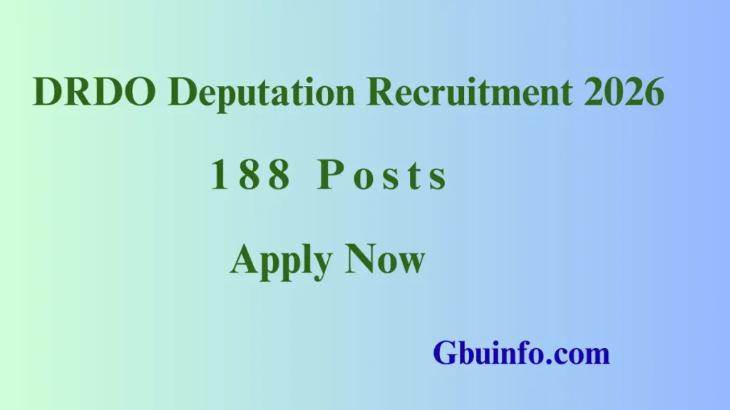 DRDO Deputation Jobs 2026 notification for 188 Administrative, Accounts and Private Secretary vacancies under Ministry of Defence