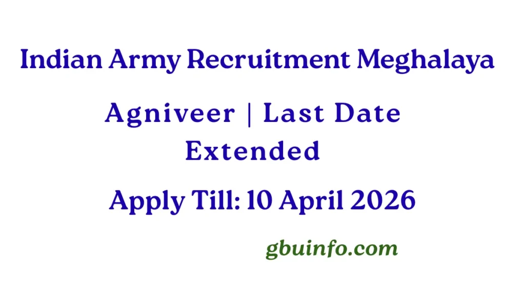 Indian Army Agniveer Recruitment 2027 last date extended to 10 April 2026
