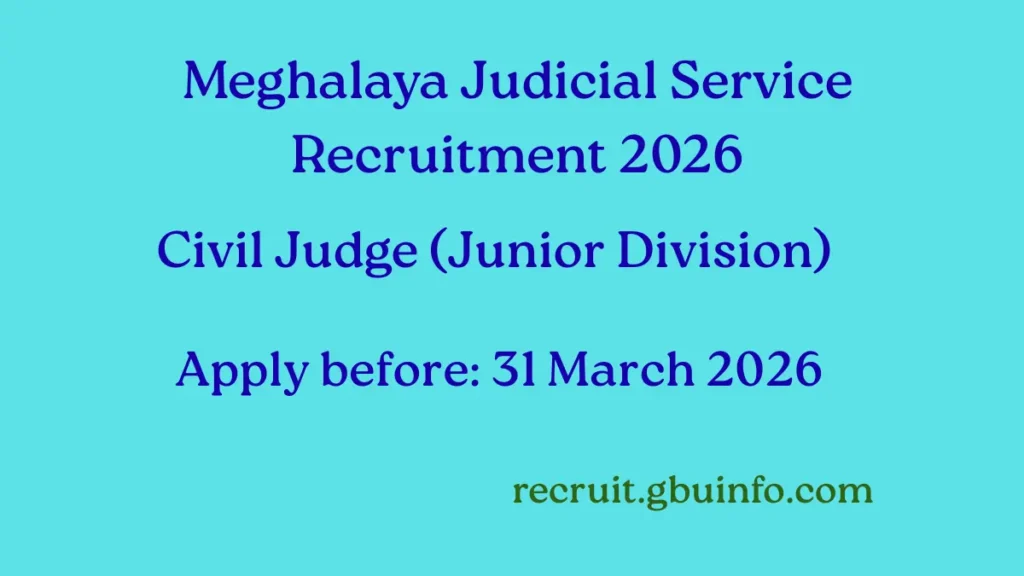 Meghalaya Judicial Service Recruitment 2026
