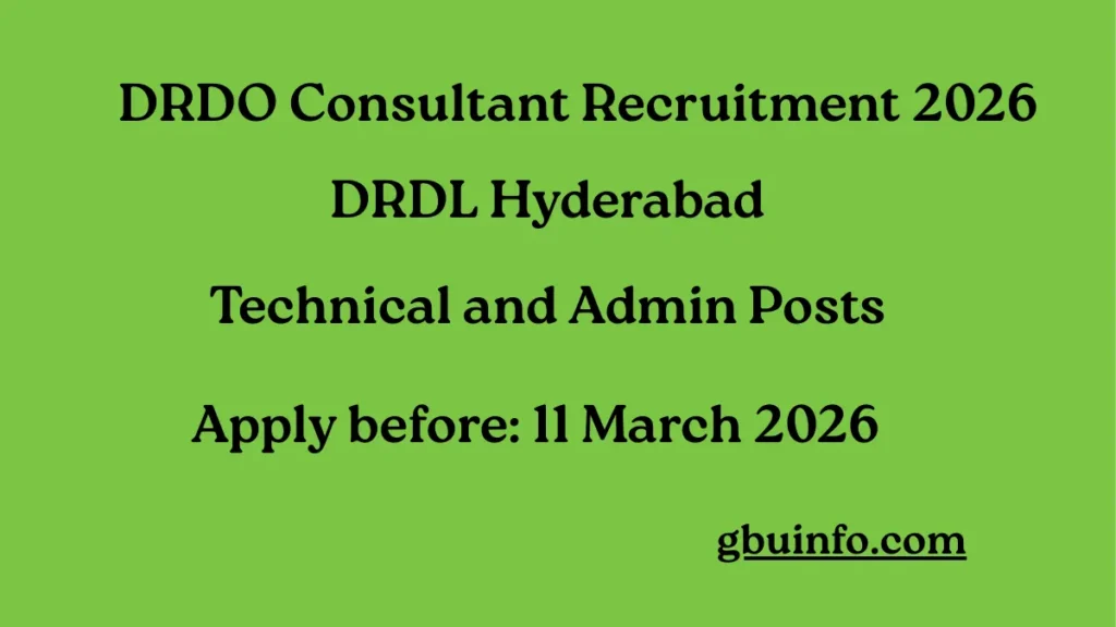 DRDO DRDL Consultant Recruitment 2026