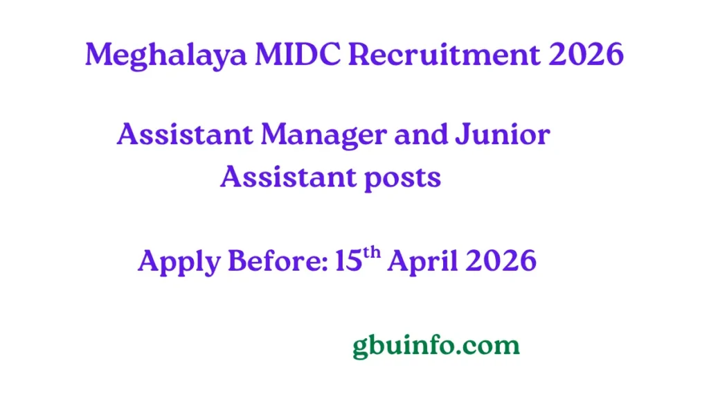 Meghalaya MIDC Recruitment 2026