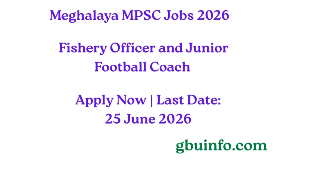 MPSC Fishery Officer & Junior Coach Jobs 2026 Recruitment Notification
