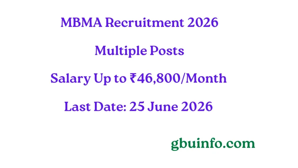 MBMA Recruitment 2026 apply online for Project Manager, EdTech Lead, Curriculum Lead, and Training Coordinator vacancies in Meghalaya.