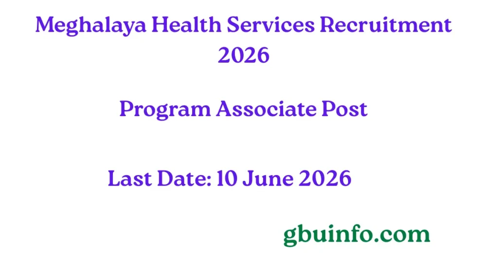 Meghalaya Health Services Recruitment 2026 notification for Program Associate post with salary of ₹35,000 per month