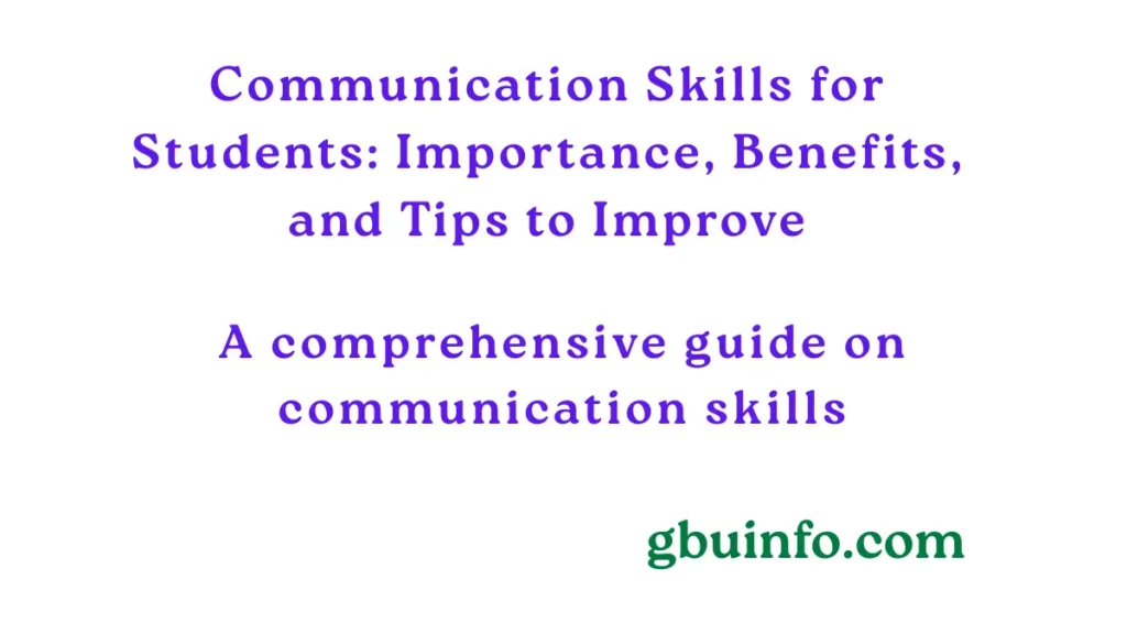 Communication Skills for Students