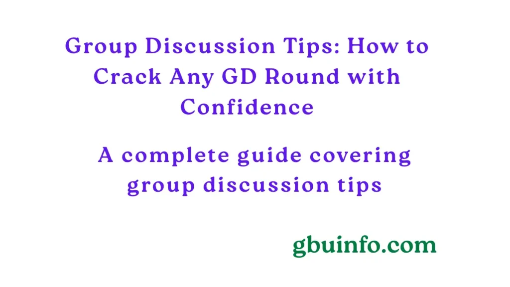 Group Discussion Tips